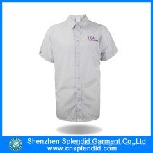 China fabrica listra camisa de vestido branco para homens